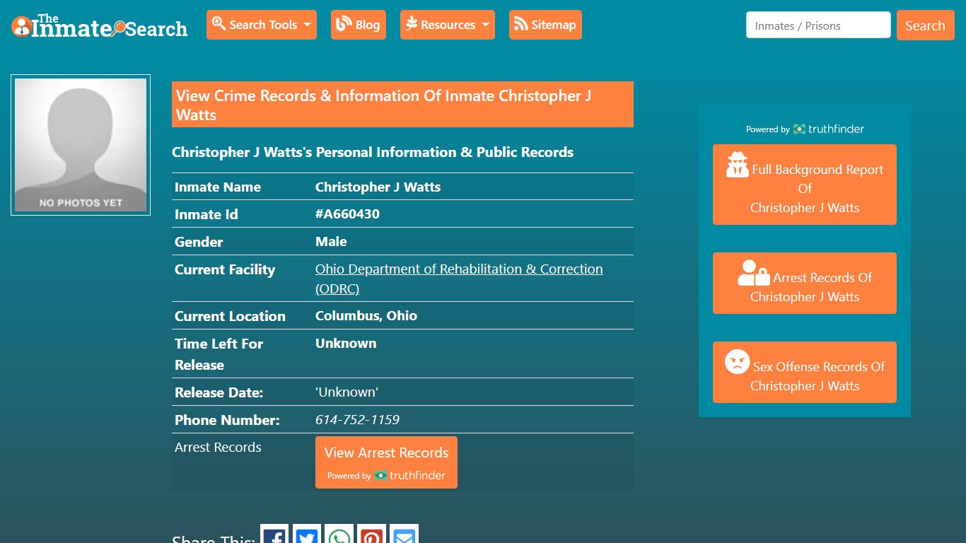 View Crime Records & Information Of Inmate Christopher J Watts